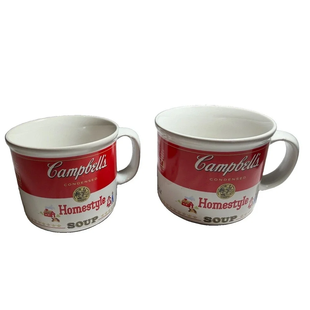 Vintage 1989 Campbell's Homestyle Soup Ceramic Mugs Set of 2 Westwood